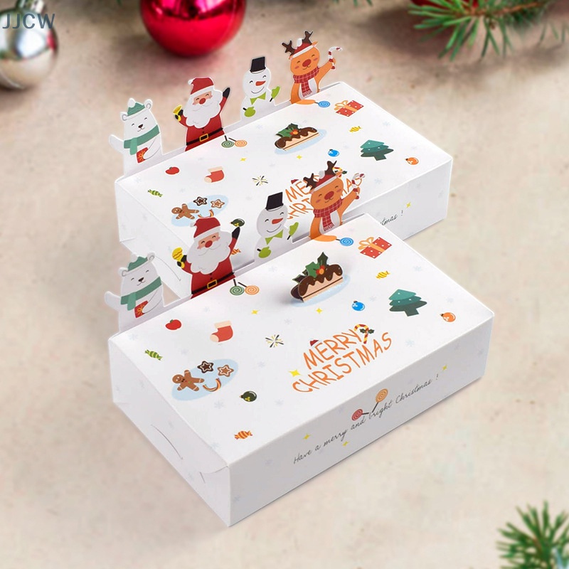 Set 10 Hộp Giấy kraft Đựng Bánh Kẹo Giáng Sinh Năm Mới 2023