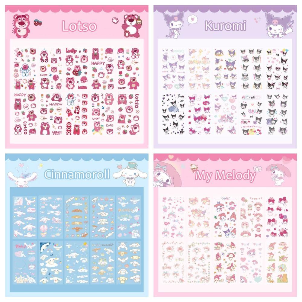 Set 10 Sticker Dán pvc Chống Thấm Nước Họa Tiết Hoạt Hình lotso guka kuromi kuromi Dễ Thương diy