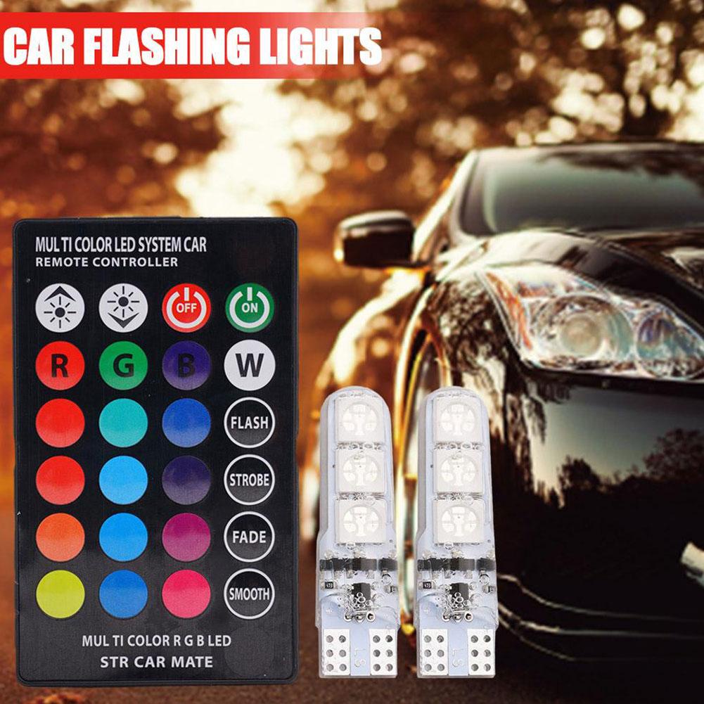 Bóng Đèn t10 Chống Thấm Nước w5w 501 6smd rgb d8l6 Màu Sắc Tươi Sáng Dành Cho Ô Tô