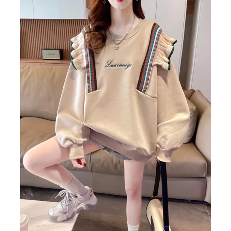 Áo Nỉ Nữ Dài Tay Cổ Tròn Thời Trang Hàn