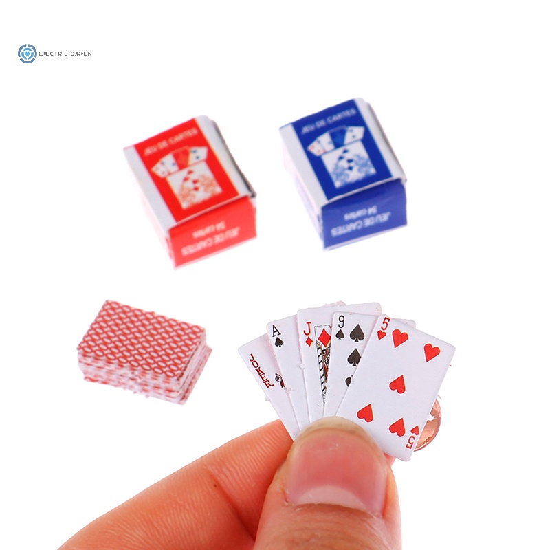 1:12 dễ thương trò chơi thu nhỏ chơi bài xì phé mini nhà búp bê trang trí nhà mới