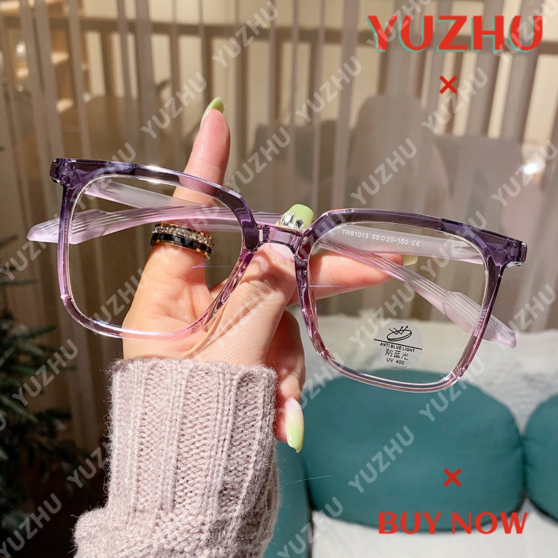 Kính Mát Gọng Vuông Trong Suốt Chống Ánh Sáng Xanh tr90 Thời Trang Hàn Quốc Cho Nữ