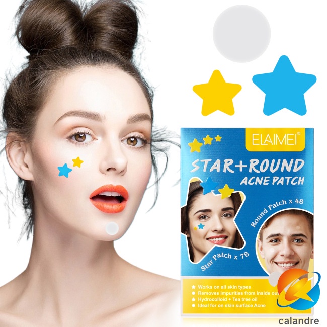 Miếng Dán Hỗ trợ giảm mụn hydrocolloid Hình Ngôi Sao / Trái Tim / Dầu Trà