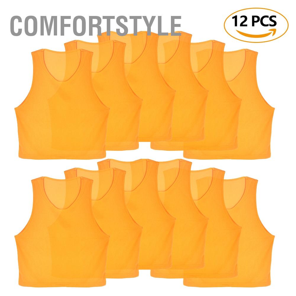 Comfortstyle 12 Cái Áo Trẻ Em Sơ Mi Tập Luyện Scrmmage Bóng Đá Lưới Yế