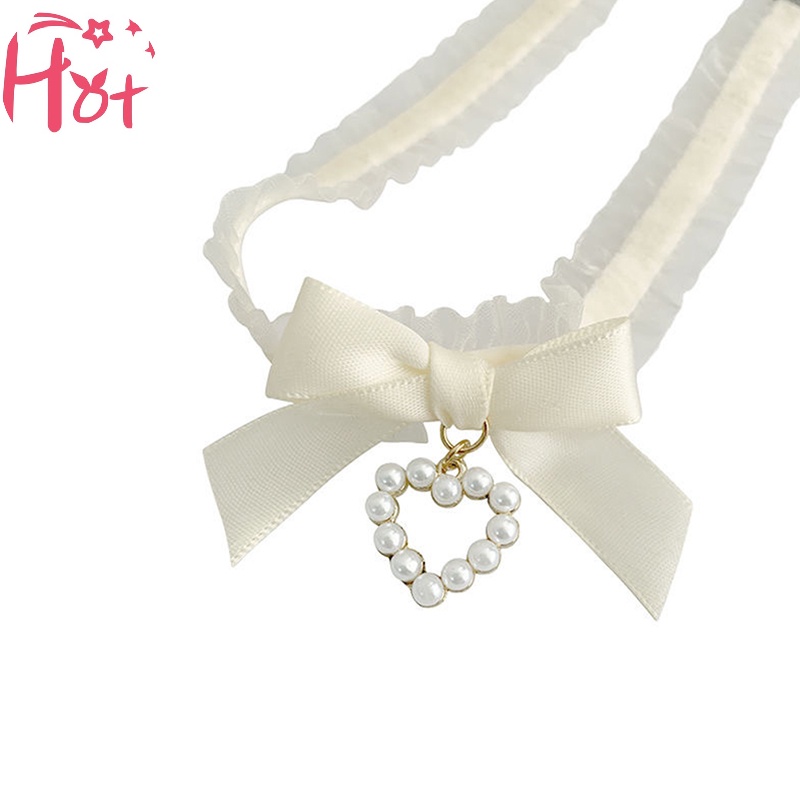 Jr Vòng Cổ choker Ren Mặt Trái Tim Thắt Nơ Phong Cách Lolita vintage Cho Nữ vn