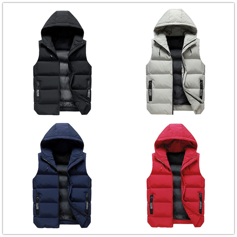 Áo Khoác Phao Sát Nách Cổ Đứng Đệm cotton Dày Giữ Ấm Thời Trang Thu Đông Cho Nam