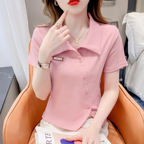 Áo polo Tay Ngắn Dáng Ôm Dễ Phối Đồ Thời Trang Cho Bạn Gái