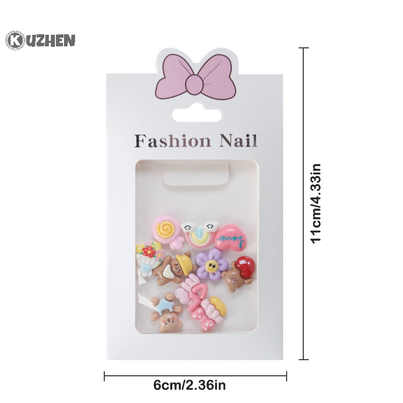 Set 10 Phụ Kiện Trang Trí Móng Tay Nghệ Thuật Hình Động Vật Hoạt Hình 3d diy