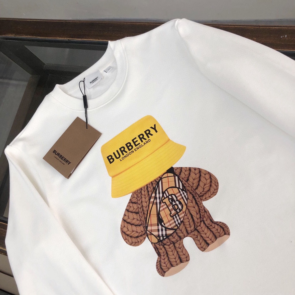 Hàng Có Sẵn Áo sweater Chui Đầu Cỡ Lớn Tay Dài In Hình Gấu Thời Trang Thường Ngày Chất Lượng Cao + Thẻ Treo Cho Nam Và Nữ