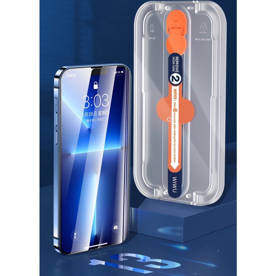 Siêu Kính Cường Lực Wiwu Ivista dành cho Smart Phone 13 Pro Max,  12 Pro Max Super Hardness Glass,  Kèm Khung Trợ Dán