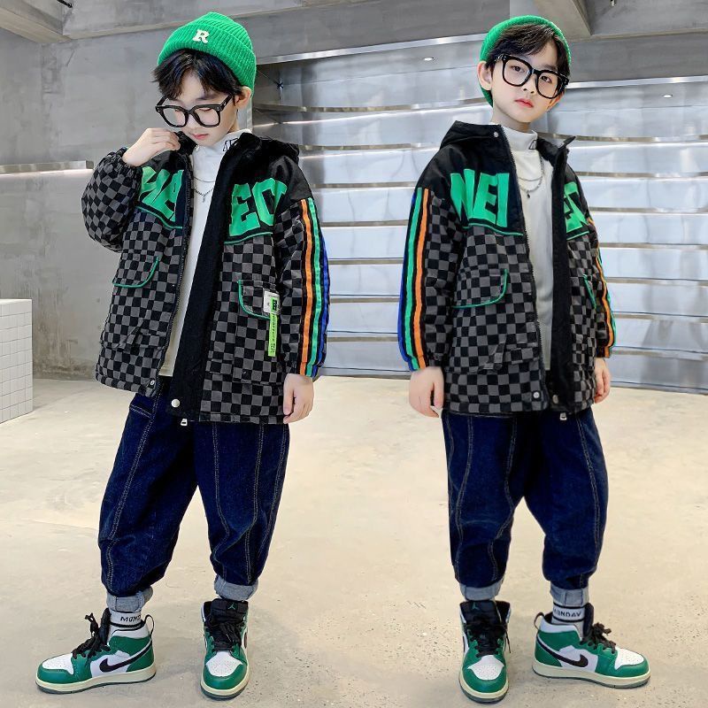 Bé trai nhung dày cotton áo khoác mùa đông mới mùa đông cotton áo ấm áo gió trẻ em áo khoác cotton hợp thời trang