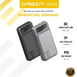Orsen E59 Pin Sạc Dự Phòng 20000mah QC 3.0 PD 30W Đầu Ra Type-C 100% Sạc Nhanh