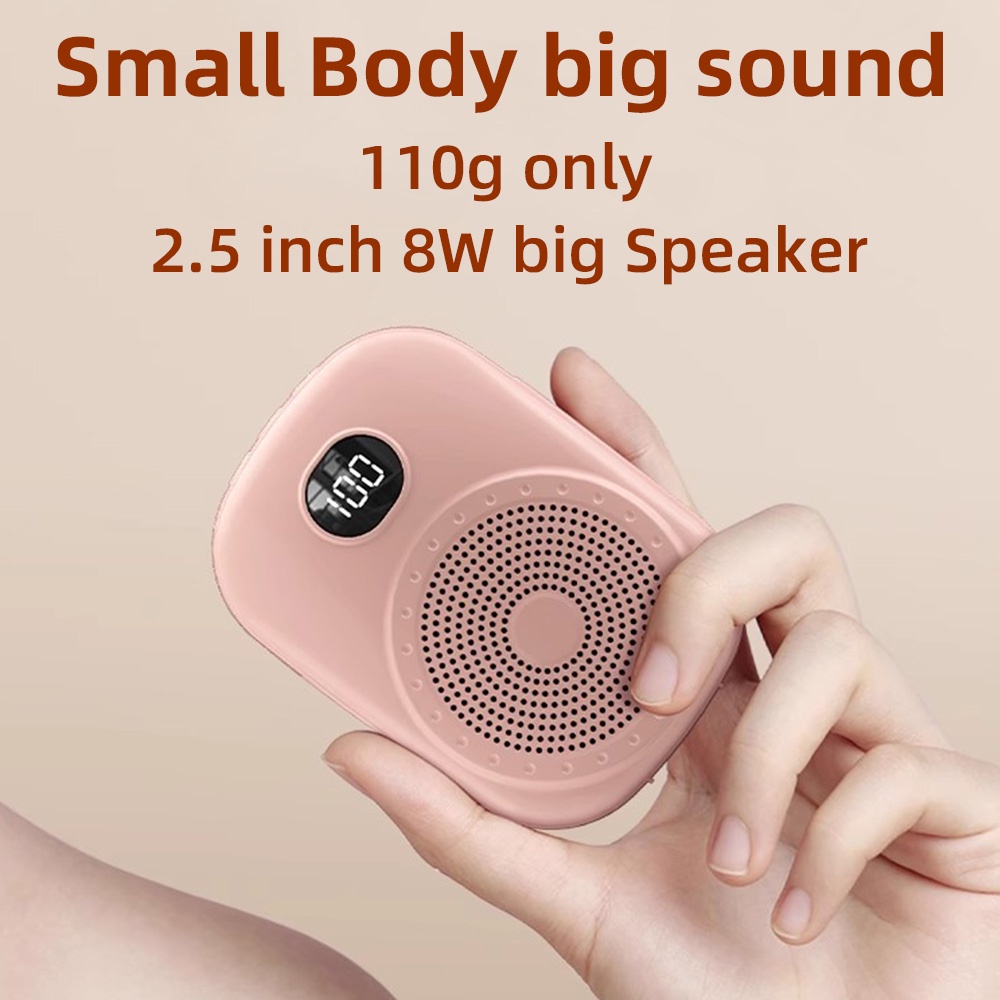 Loa Khuếch Đại Giọng Nói Không Dây 8w 4600mah Đa Năng Có Micro Cho Giáo Viên