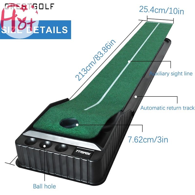 Jr Thảm Chơi golf Màu Xanh Lá Kèm Bóng Tự Động Đa Năng Dùng Tại Nhà / Ngoài Trời / Văn Phòng vn