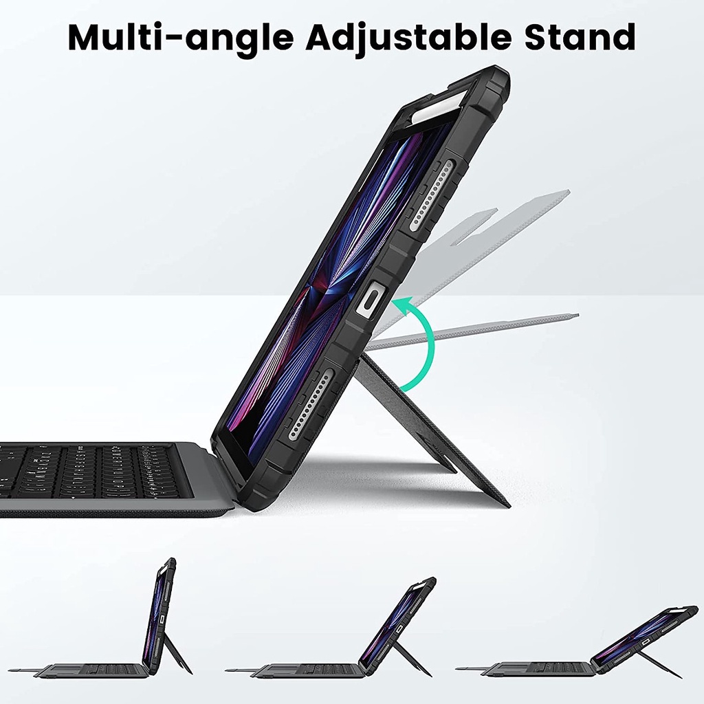 Bao Da Kèm Bàn Phím cho iPad Pro 11 & iPad Pro 12.9 inch 2020/2021/2022 Nillkin Bumper Combo Có khe cắm bút Apple Pencil
