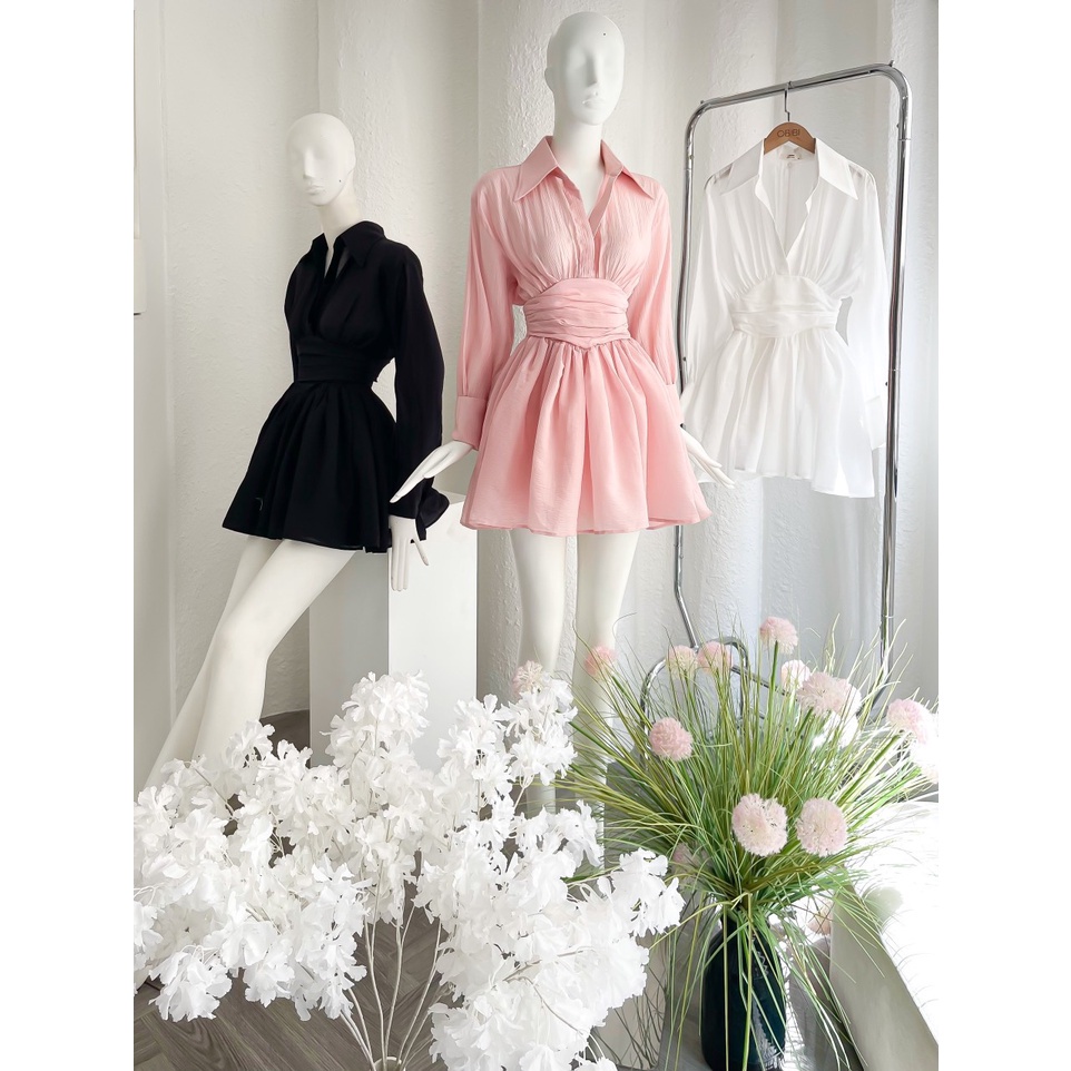 SET ĐI CHƠI, SET 2 MÓN ÁO SƠ MI TAY DÀI PHỐI CHÂN VÁY NGẮN XÒE CỰC XINH