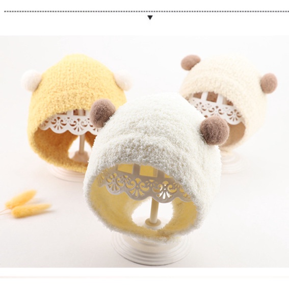 Mũ Lông Giữ Ấm Tai Phong Cách Hàn Quốc Dễ Thương Cho Bé