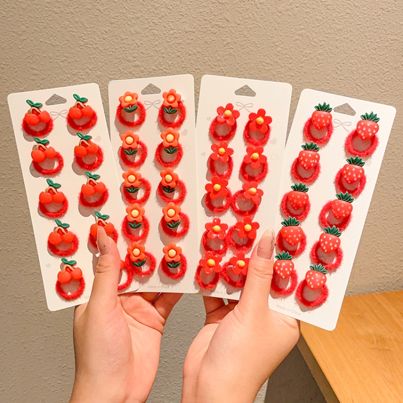 Set 30 Dây Cột Tóc Co Giãn Đính Nơ Thời Trang Hàn Quốc Cho Bé Gái