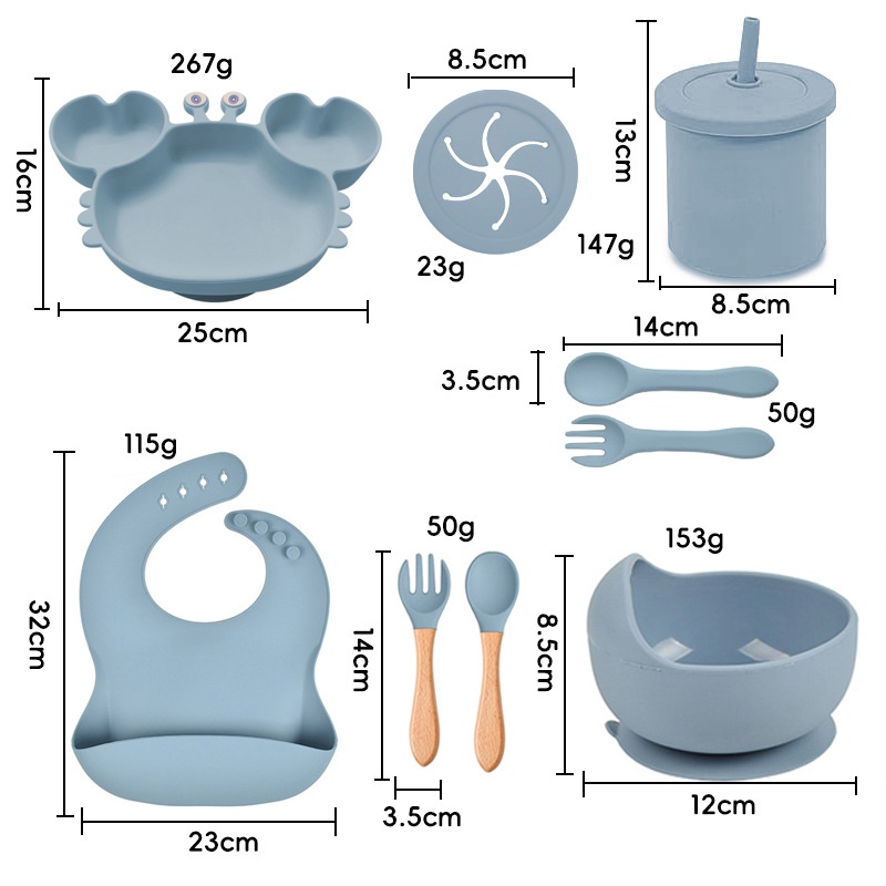 Bộ Dụng Cụ Ăn Bằng silicone Cho Bé Sơ Sinh