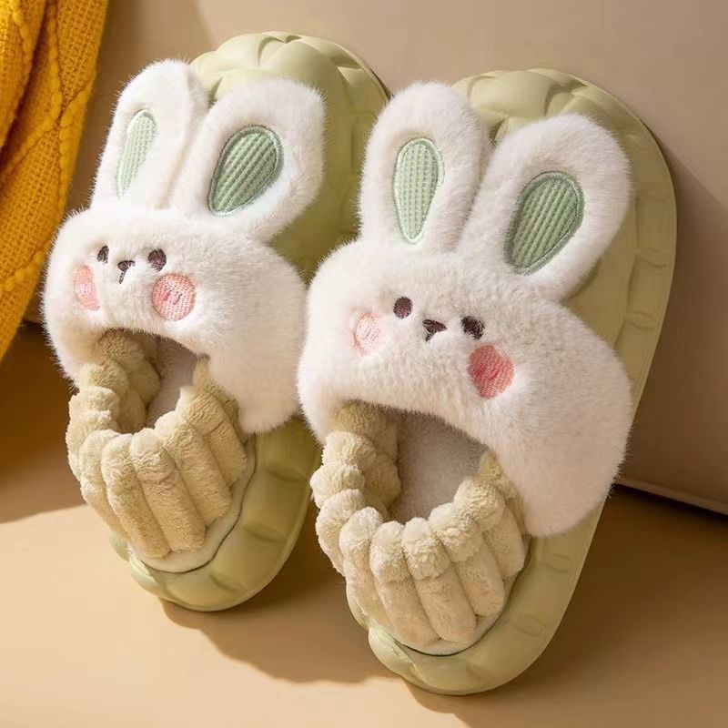 Dép Lông Hình Thỏ Đi Trong Nhà, Văn Phòng, Dạo Phố Cho Nữ Dễ Thương,Mùa Đông Ấm Áp Chống Trượt