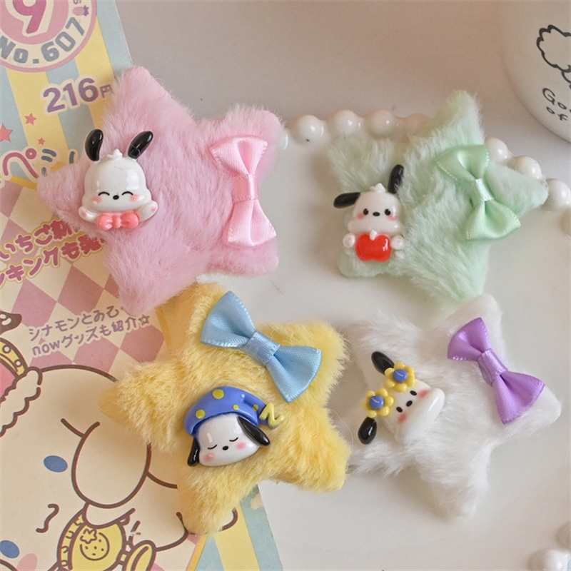 Sanrio Dây Cột Tóc Phủ Lông Họa Tiết melody my melody Dễ Thương Cho Nữ