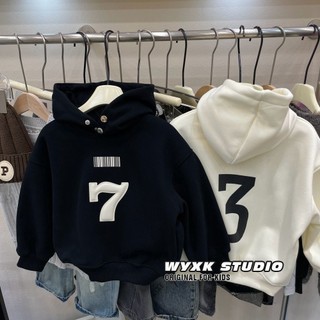 [Hàng Có Sẵn] Áo sweatshirt Có Mũ Lót Lông Cừu Ba Chiều In Họa Tiết Phong Cách Mới Dành Cho Bé Trai