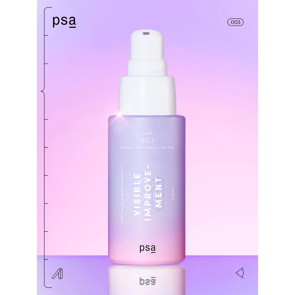 Serum VISIBLE IMPROVEMENT PSA thuần chay chứa 10% niacinamide và 10% phức hợp peptide - BRZONE OFFICIAL