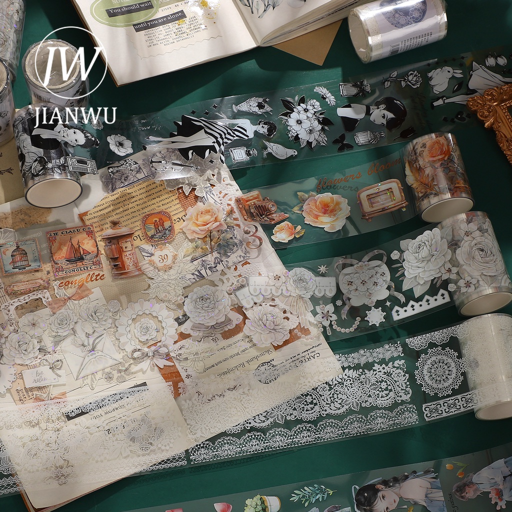 Cuộn 200cm / Cuộn Băng Dính Hình Hoa diy Sáng Tạo Trang Trí Đa Ứng Dụng