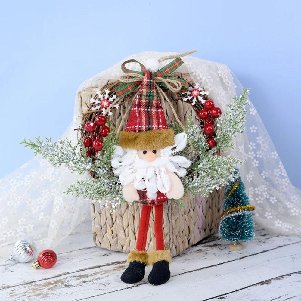 Twinkle Vòng Hoa Tuyết / Ông Già Noel / Nai Sừng Tấm Nhân Tạo Treo Cửa Ra Vào / Cửa Ra Vào Trang Trí Giáng Sinh Năm Mới
