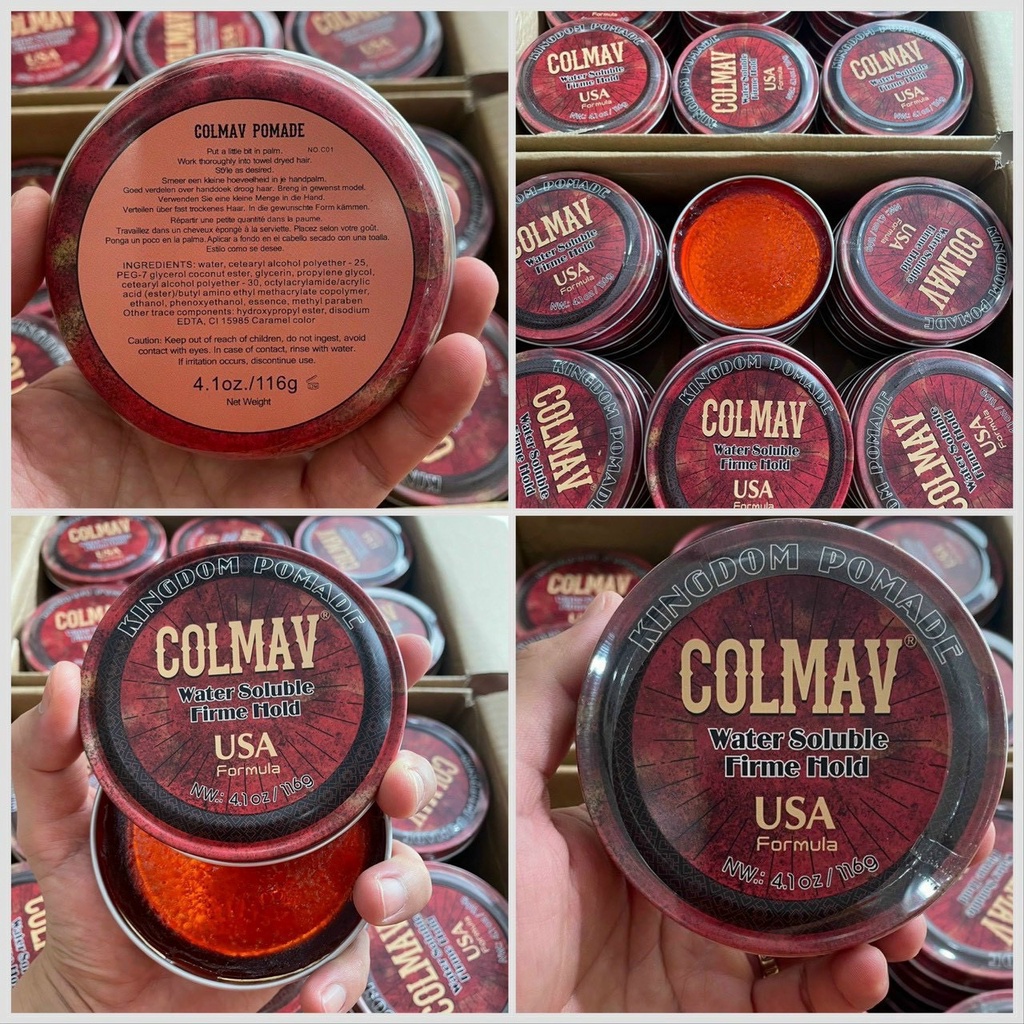 Sáp Vuốt Tóc Nam COLMAV Kingdom Pomade Red - 116Gram, Giữ Nếp Cao Cấp Hương Nước Hoa - Pomade Tạo Kiểu Tóc Hot Nhất 2023