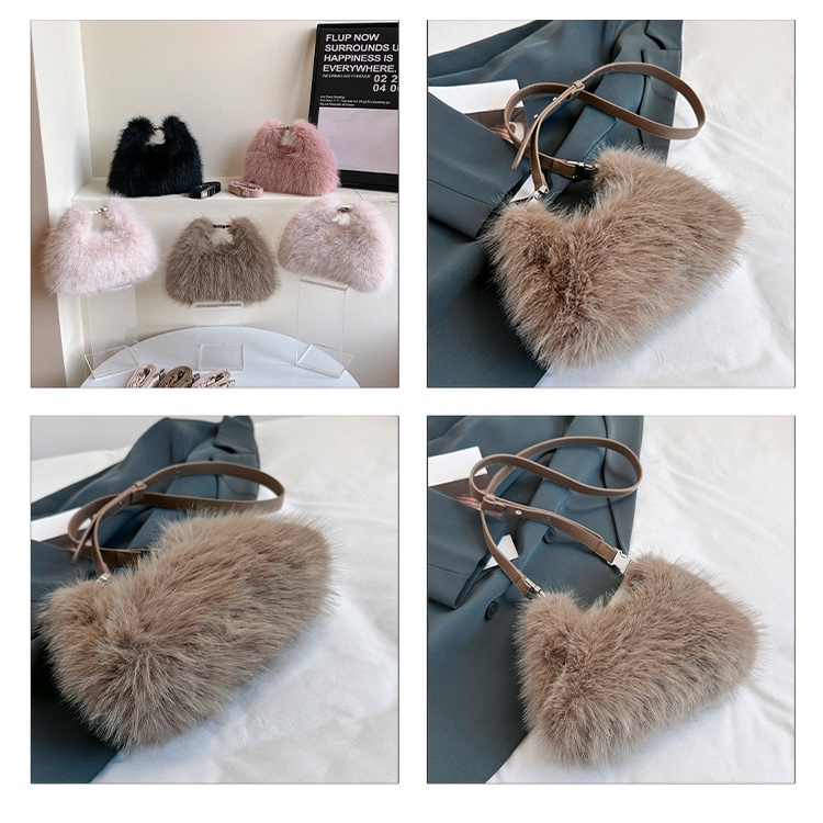 Túi Đeo Chéo Lông Xù mini Thời Trang Thu Đông Mới 2023 Dành Cho Nữ