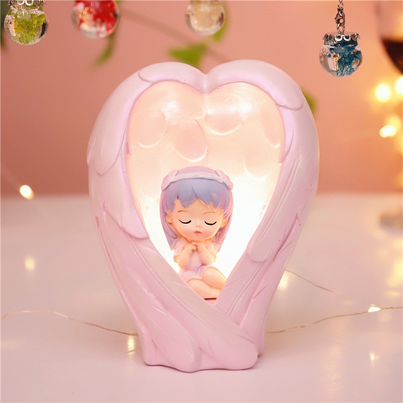 Hoạt Hình Đèn Ngủ Hình Thiên Thần Ánh Ngọc Trai Dùng Làm Quà Tặng Cho Bé Gái