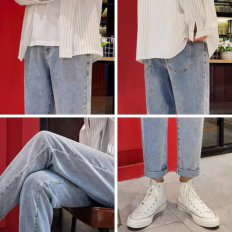 Quần Jean Dài Tới Mắt Cá Chân Dáng Ôm Eo Co Giãn Thời Trang Xuân Thu Cho Nam