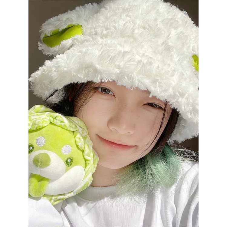 Mũ Tai Bèo Phủ Lông Cừu Giữ Ấm Mùa Đông Thời Trang Dành Cho Nữ