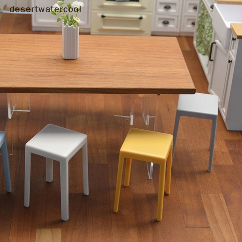 1 Cặp Mô Hình Ghế Ngồi Quầy bar Trang Trí Nhà Búp Bê Tỉ Lệ 1: 6