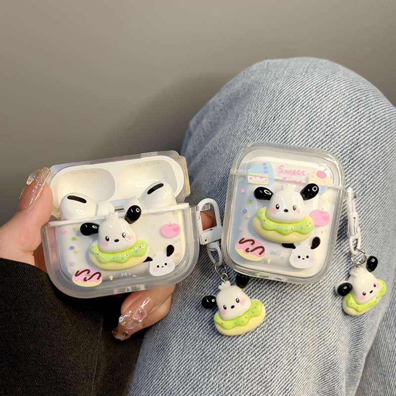 Dễ Thương Vỏ Bảo Vệ Hộp Sạc Tai Nghe airpods 1 2 3 pro 2 bluetooth Không Dây Chất Liệu Dẻo Hình sanrio pochacco 3d Đáng Yêu