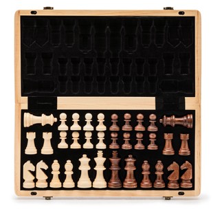 Bộ cờ vua bằng gỗ từ tính 15 "/ bảng gấp gọn / bảng gấp 3" chiều cao cho người lớn và trẻ em