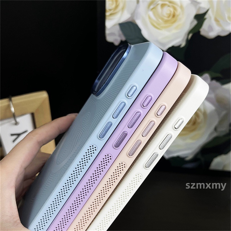 Ốp Điện Thoại pc Cứng Dạng Nhám Khung Ảnh Từ Tính Chống Rơi Cho iphone 15 13 12 14 pro max