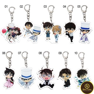 Móc khóa acrylic hình nhân vật anime Conan Kudo Shinichi Morilan hai mặt chất liệu mica in 2 mặt