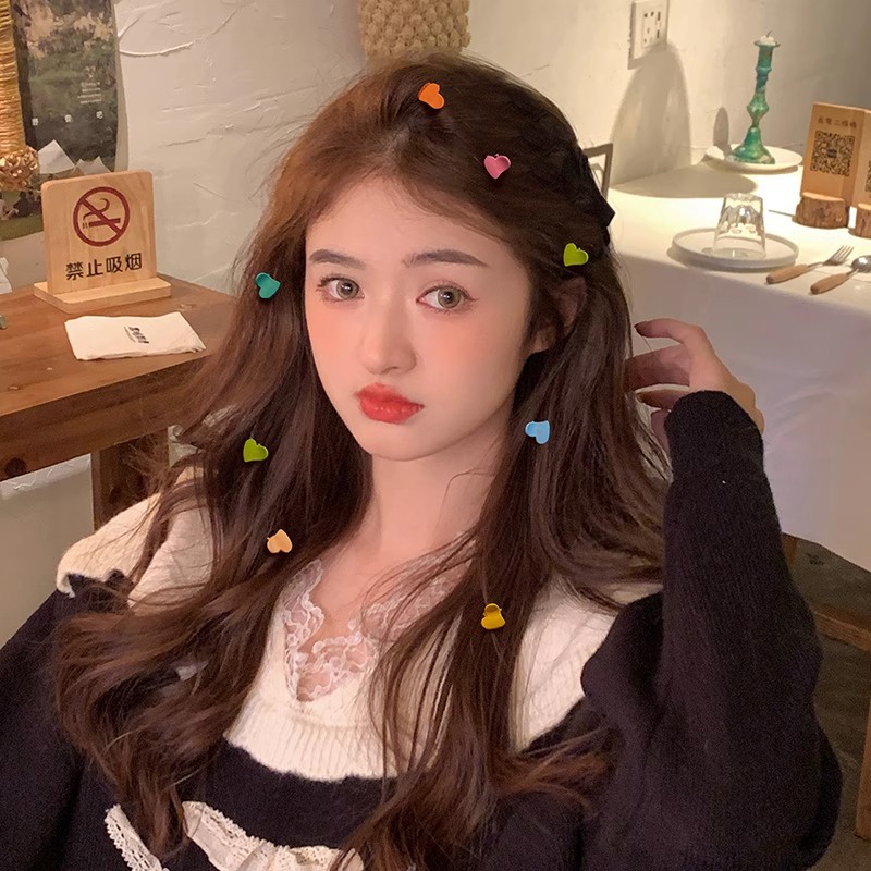 Set 10 Kẹp Tóc Nhỏ Hình Thỏ Và Hoa Nhiều Màu Sắc Dễ Thương Phong Cách Hàn Quốc Cho Bé Gái