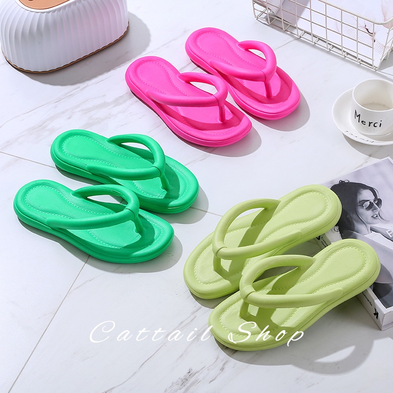 Cattail  dép sandal nữ dép bánh mì nữ dép bánh mì Chống Trượt Đẹp đẽ Mềm mại Đàn hồi tốt Đa năng Hợp thời Thời trang FDL23B08DD 45Z231106