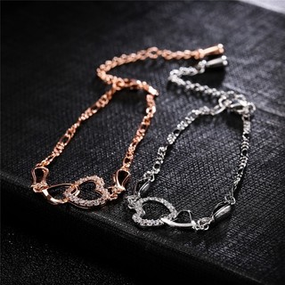 Vòng Đeo Tay Chuỗi Hạt Pha Lê Hình Trái Tim