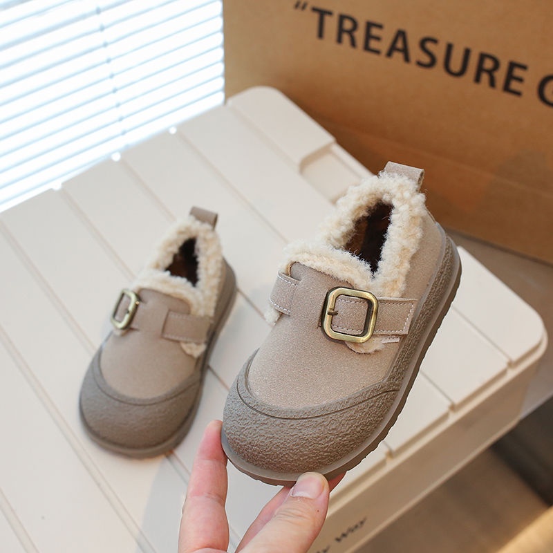 Giày Búp Bê birkenstock Lót Lông Cừu Phong Cách Hàn Quốc Thời Trang Thu Đông Cho Bé Trai Và Bé Gái
