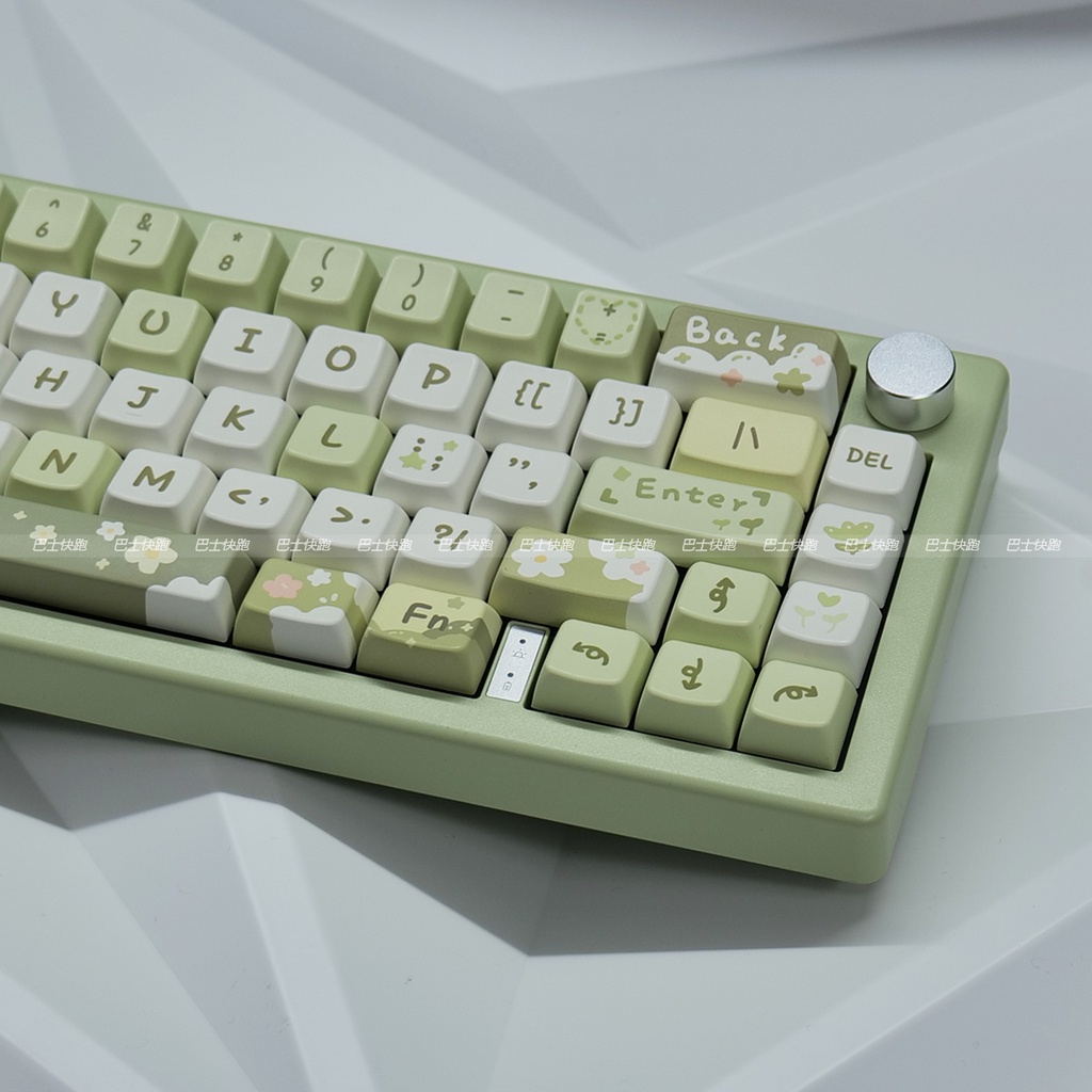 Spring Flowers Keycaps MDA Profile Dễ Thương Xanh Sữa PBT Nhuộm Phụ Bàn Phím Cơ Keycap
