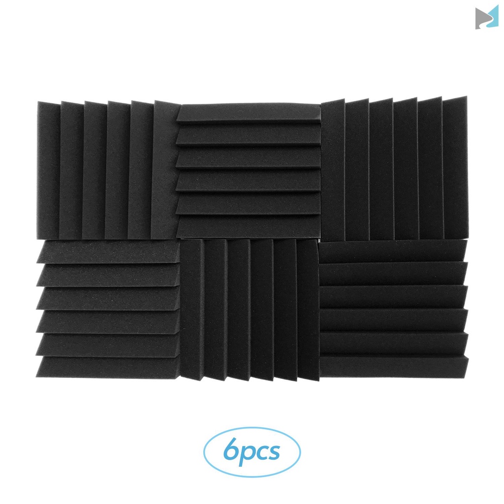 6pcs 12*12*2inch Acoustic Foam for Studio Sound Insulation and Fire Retardant Protection