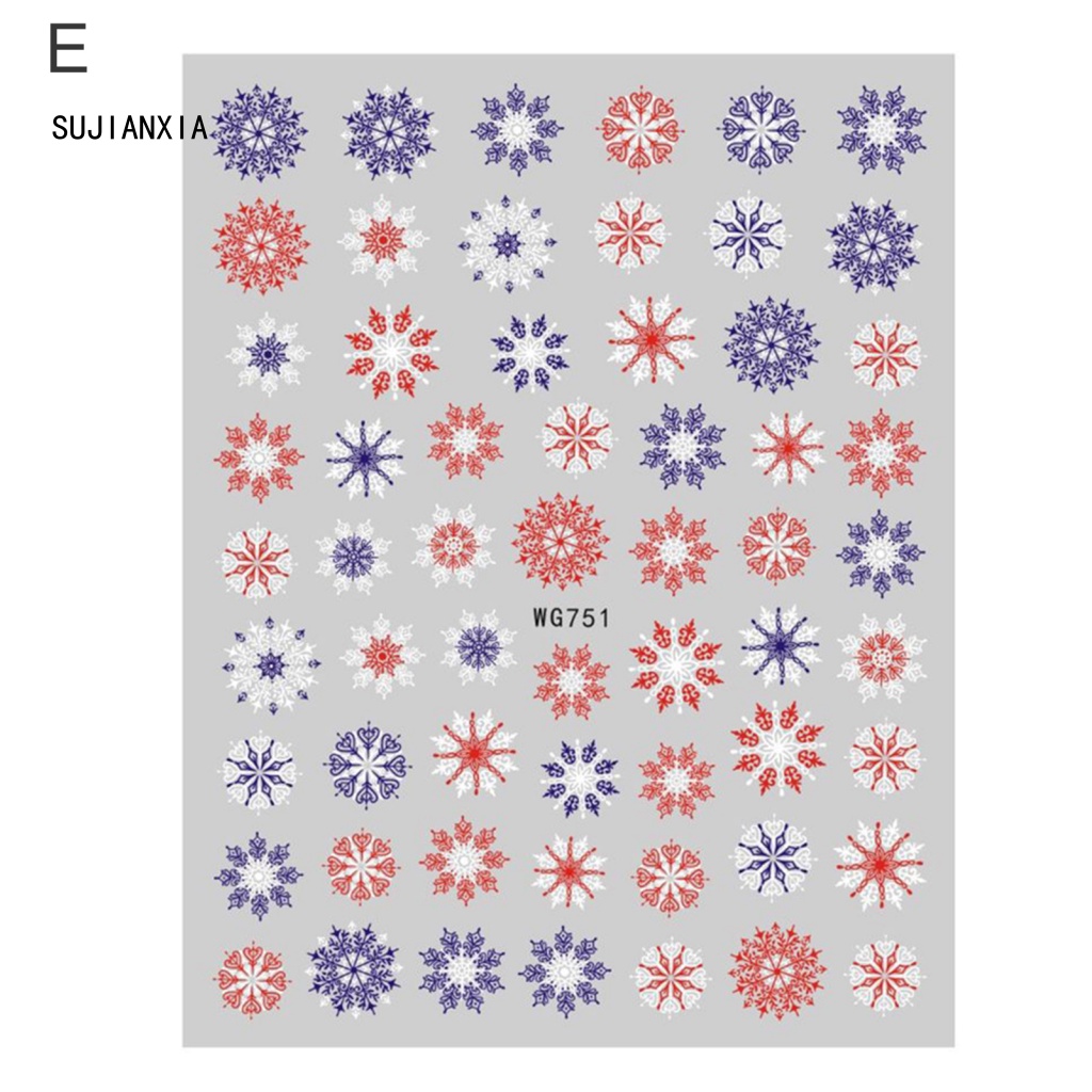 Giày Thể Thao sujianxia sujianxia Năng Động Hợp Thời Trang| Miếng Dán Móng Tay mini Tự Dính Không Phai Họa Tiết Tuyết Giáng Sinh Màu Trắng Dành Cho Bạn Gái diy