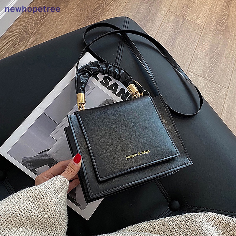 Túi Đeo Chéo Vai Bằng Da pu Màu Trơn Thời Trang Sành Điệu Cho Nữ