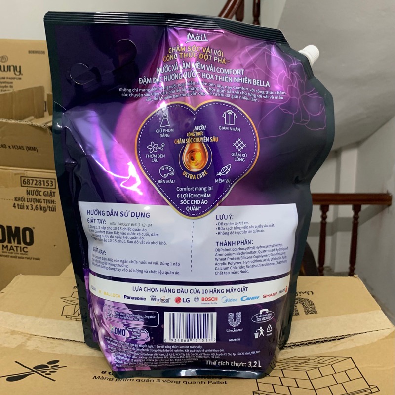 Nước Xả Vải Comfort Hương Nước Hoa Thiên Nhiên Bella 3.2L SALE XẢ KHO
