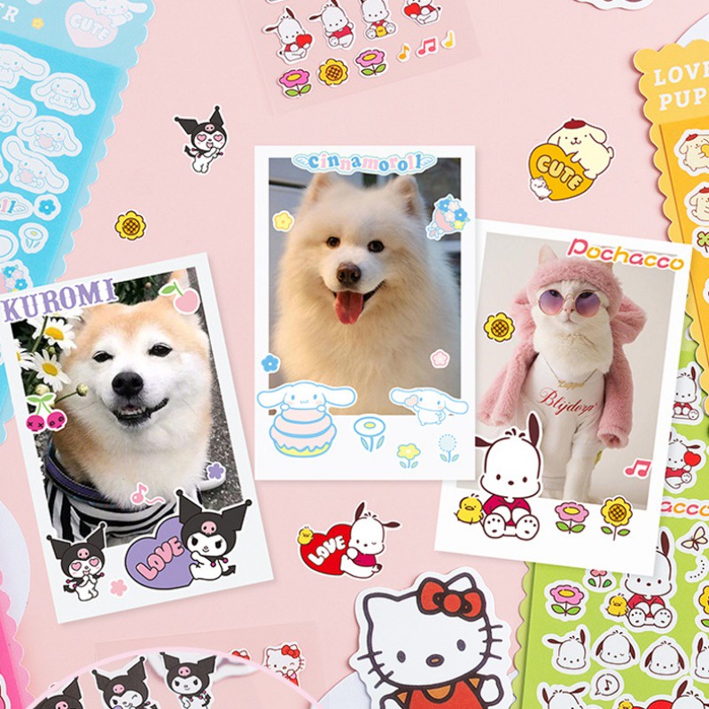 SANRIO Sticker Dán Trang Trí Sổ Tay Hình kuromi my melody pochacco / goo diy
