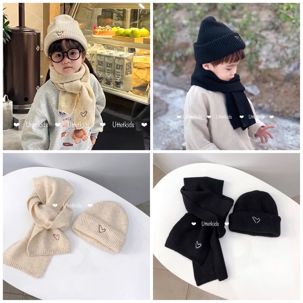 KHĂN LEN VÀ MŨ LEN PHONG CÁCH HÀN QUỐC CHO BÉ GÁI VÀ BÉ TRAI